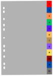 Optima - prod din plastic Index plastic color, A4+, extra wide, 120 microni, numeric 1-12, Optima (OP-5130120112CP)