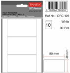 Tanex Etichete autoadezive, 48 x 80 mm, 30 buc/set, TANEX, alb (TX-OFC-123-WH)