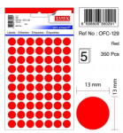 Tanex Etichete autoadezive rotunde, D13 mm, 350 buc/set, TANEX, rosu fosforescent (TX-OFC-129-FRE)