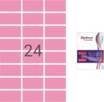 Optima Etichete Optima Etichete color autoadezive 24/A4, 70 x 37 mm, 100 coli/top, Optima - roz (OP-424070037-PI)