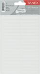 Tanex Etichete autoadezive, 6 x 49 mm, 380 buc/set, TANEX, alb (TX-OFC-102-WH)