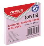 Office Products Notes autoadeziv 76 x 76 mm, 100buc/set, Office Products - roz pastel (OF-14047611-13)