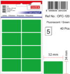 Tanex Etichete autoadezive, 34 x 52 mm, 40 buc/set, TANEX, verde fluorescent (TX-OFC-120-FGR)