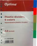 Optima - prod din plastic Separatoare plastic color, A4, 120 microni, 6 culori/set, Optima (OP-5130120006)