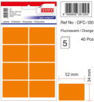 Tanex Etichete autoadezive, 34 x 52 mm, 40 buc/set, TANEX, portocaliu fluorescent (TX-OFC-120-FOG)
