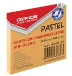 Office Products Notes autoadeziv 76 x 76 mm, 100buc/set, Office Products - orange pastel (OF-14047611-07)