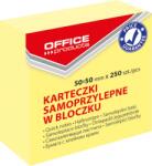 Office Products Cub notes autoadeziv 50 x 50 mm, 250buc/set, Office Products - galben pastel (OF-14048211-06)