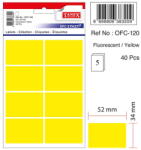 Tanex Etichete autoadezive, 34 x 52 mm, 40 buc/set, TANEX, galben fluorescent (TX-OFC-120-FYE)