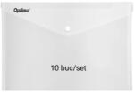 Optima - prod din plastic Mapa PP protectie documente A5 landscape, inchidere cu capsa, 10/set, Optima - transparent (OP-5100180A5-00)
