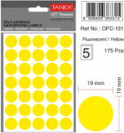 Tanex Etichete autoadezive rotunde, D19 mm, 175 buc/set, TANEX, galben (TX-OFC-131-YE)