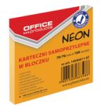 Office Products Notes autoadeziv 76 x 76 mm, 100buc/set, Office Products - orange neon (OF-14046611-07)