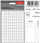 Tanex Etichete autoadezive, 8 x 12 mm, 1100 buc/set, TANEX, alb (TX-OFC-104-WH)