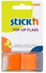 Hopax Film index autoadeziv 45 x 25mm, 50 file/set, cu dispenser, Stick"n Pop-up - transparent/portocaliu (HO-26031)