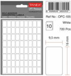 Tanex Etichete autoadezive, 9.5 x 16 mm, 1100 buc/set, TANEX, alb (TX-OFC-105-WH)