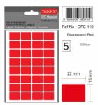 Tanex Etichete autoadezive, 16 x 22 mm, 160 buc/set, TANEX, rosu fluorescent (TX-OFC-110-FRE)