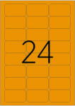 Tanex Etichete color autoadezive, 24/A4, 70 x 37mm, 25 coli/top, TANEX, orange fluorescent (TX-TW-2037-FOR)