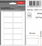 Tanex Etichete autoadezive, 23 x 40 mm, 120 buc/set, TANEX, alb (TX-OFC-117-WH)