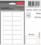 Tanex Etichete autoadezive, 19 x 40 mm, 140 buc/set, TANEX, alb (TX-OFC-113-WH)