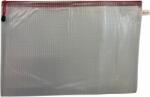 Optima - prod din plastic Mapa mesh PVC, pentru protectie documente A3, 280 microni, translucenta, cu fermoar rosu, Optima (OP-5110280A3-07)