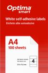Optima Etichete aut OPTIMA Smart Etichete albe autoadezive 4/A4, 210 x 74.2 mm, 100 coli/top, Optima Smart (OP-404210742S)
