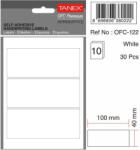 Tanex Etichete autoadezive, 40 x 100 mm, 30 buc/set, TANEX, alb (TX-OFC-122-WH)