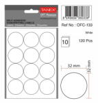Tanex Etichete autoadezive rotunde, D32 mm, 60 buc/set, TANEX, alb (TX-OFC-133-WH)