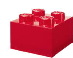 LEGO® Room Copenhagen LEGO Storage Brick 4 Top Lid Glitter, storage box red/transparent (40090804)