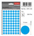 Tanex Etichete autoadezive rotunde, D13 mm, 350 buc/set, TANEX, albastru (TX-OFC-129-BL)