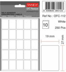 Tanex Etichete autoadezive, 19 x 27 mm, 250 buc/set, TANEX, alb (TX-OFC-112-WH)