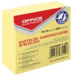 Office Products Cub notes autoadeziv 76 x 76 mm, 400buc/set, Office Products - galben pastel (OF-14048611-06)