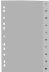 Optima - prod din plastic Index plastic gri, A4, 120 microni, numeric 1-10, Optima (OP-5131120110)