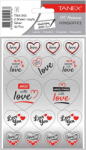 Tanex Stickere decorative, 2 file/set, TANEX Kids, inimi argintii (TX-34302)