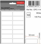 Tanex Etichete autoadezive, 19 x 50 mm, 140 buc/set, TANEX, alb (TX-OFC-114-WH)