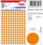 Tanex Etichete autoadezive rotunde, D 8 mm, 750 buc/set, TANEX, portocaliu (TX-OFC-127-OG)