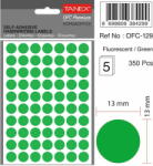 Tanex Etichete autoadezive rotunde, D13 mm, 350 buc/set, TANEX, verde (TX-OFC-129-GR)