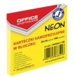 Office Products Notes autoadeziv 76 x 76 mm, 100buc/set, Office Products - galben neon (OF-14046611-06)