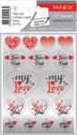 Tanex Stickere decorative, 2 file/set, TANEX Kids, inimi argintii (TX-34502)