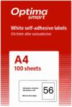 Optima Etichete aut OPTIMA Smart Etichete albe autoadezive 56/A4, 52.5 x 21.2 mm, 100 coli/top, Optima Smart (OP-456525212S)