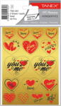 Tanex Stickere decorative, 2 file/set, TANEX Kids, inimi aurii (TX-35102)