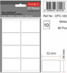 Tanex Etichete autoadezive, 34 x 52 mm, 80 buc/set, TANEX, alb (TX-OFC-120-WH)