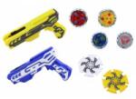LEAN Toys Gun Launcher Set 4 Metal Discs Blue Yellow Lights