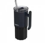 QUOKKA Umi - 720ml Stainless Steel Thermal Mug with Straw and Silicone Base (Black)