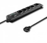 Qoltec Anti-surge bar QOLTEC 1.8M 5-SOCKETS BLACK/Modern