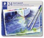 STAEDTLER Creioane acuarelă, set, hexagonale, cutie de tablă STAEDTLER "Karat® aquarell 125", 24 de culori diferite, 24 buc
