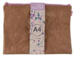 APLI Carcasă pentru obiecte mici, cu fermoar, textură cu aspect de piele, plastic, A4, APLI "Kraft", fermoar în diverse culori