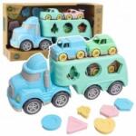 LEAN Toys Tow Truck Sorter Educational With Cars Blocks Pastel BIO Plastic