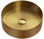 Wellis Marigold 40 Pultra tehető rozsdamentes acél mosdótál leeresztővel, szálcsiszolt arany WB00558 (WB00558)