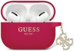 Guess GUAP2LECG4M husă pentru AirPods Pro 2 magenta din silicon lichid cu șarm triunghi strălucitor (GUAP2LECG4M)