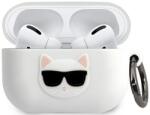 Karl Lagerfeld KLACAPSILCHWH husă din silicon pentru AirPods Pro albă Choupette (KLACAPSILCHWH)