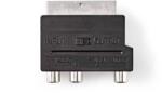 Nedis Adaptor Nedis cu comutator - SCART AV adaptor SCART tata - 3x RCA mama + S-Video mama CVGB31902BK (CVGB31902BK) - habo